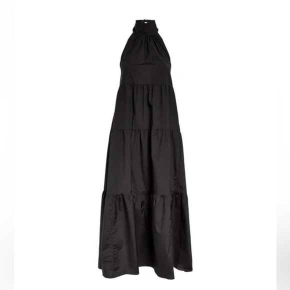 Theory Tiered Halter Maxi Dress Size Medium - Picture 4 of 4